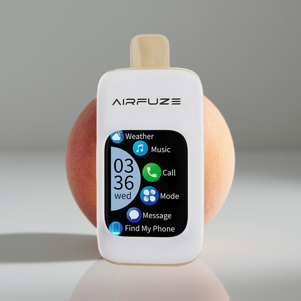 AirFuze Smart 30000 Puffs Vape μιας χρήσης Γλυκό Ροδάκινο με Οθόνη Αφής 900mAh Type-C