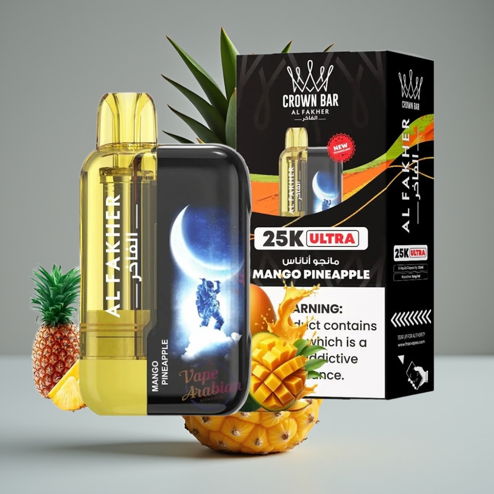 Al Fakher Crown Bar Ultra 25K Αναψυκτικό Μάνγκο Ανανάς με Οθόνη LED & Μπαταρία 300mAh