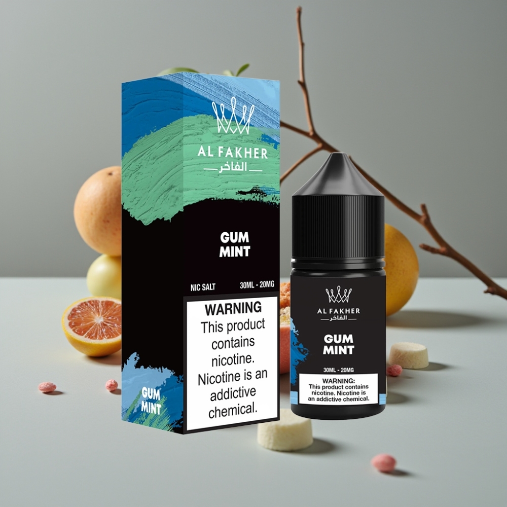 AL Fakher Nicotine Salt E-Liquid 20MG Gum Mint 30ml Chubby Unicorn Bottle