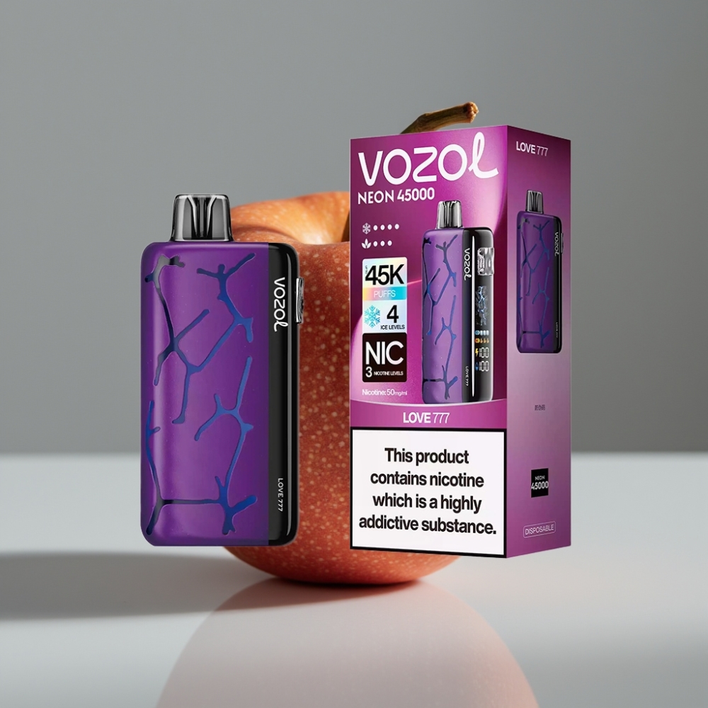 Vozol Neon 45K 45000 Puffs Vape μιας χρήσης Αγάπη 777 με Ρυθμιζόμενο Πάγο και Αεροροή