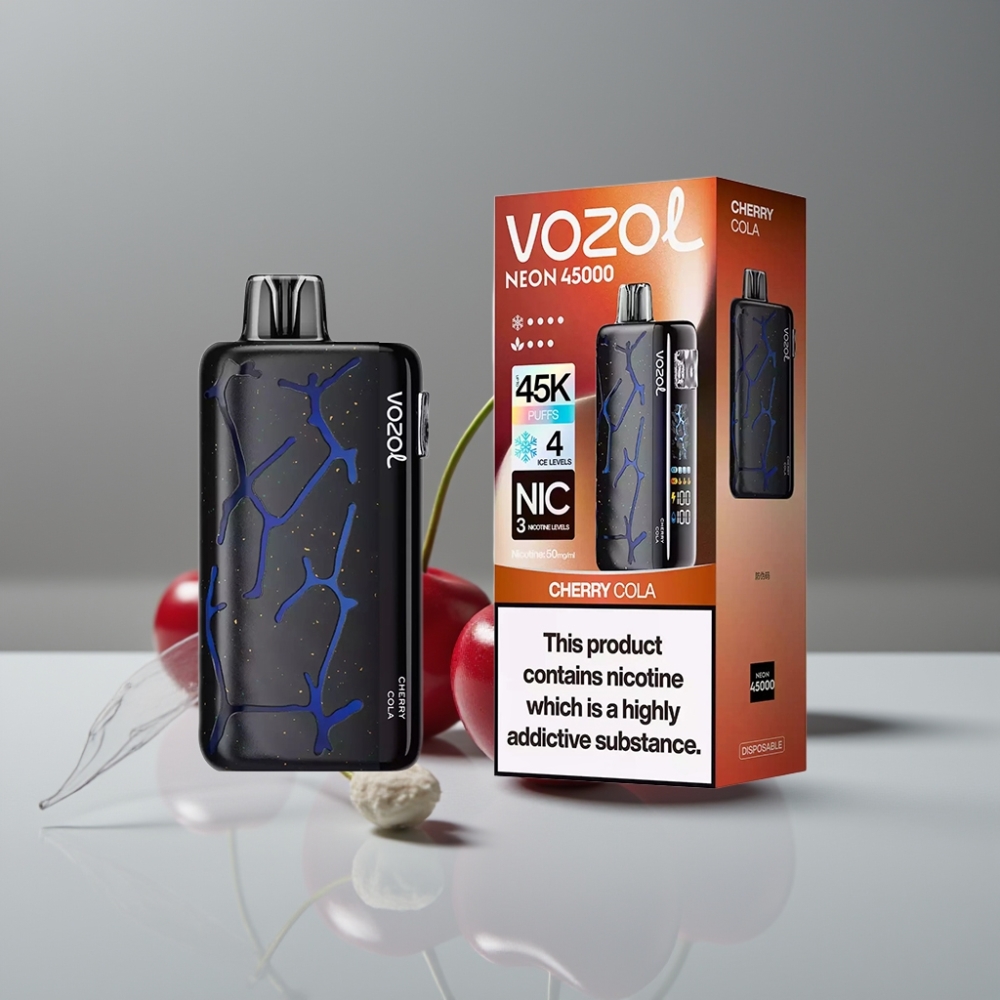 Vozol Neon 45K 45000 Puffs Vape μιας χρήσης Κεράσι Κόλα με Ρυθμιζόμενο Ice & Airflow