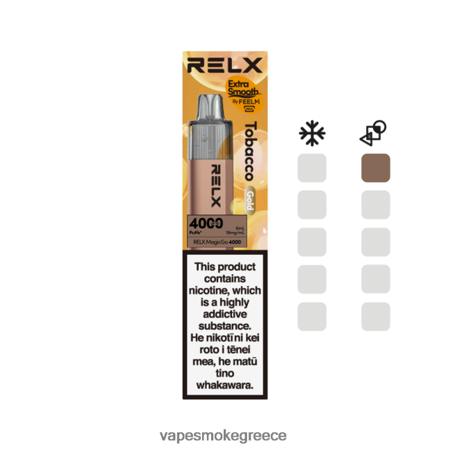 Vape Smoke - RELX MagicGo 4000 ατμούς μιας χρήσης καπνός (χρυσός) JJ4B022