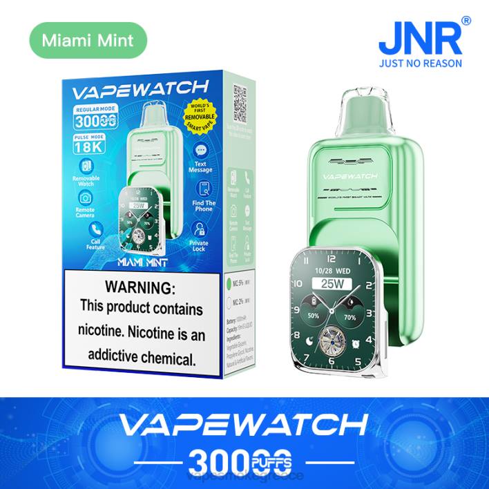 JNR ρολόι vape μέντα του Μαϊάμι 4X8H8 Pod System Vapes