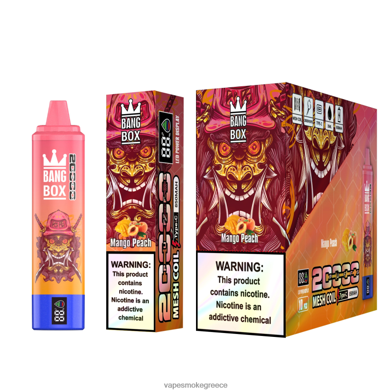Pod System Vapes - Bang Box Έξυπνη οθόνη 20000 ρουφηξιών ροδάκινο μάνγκο 44L6258