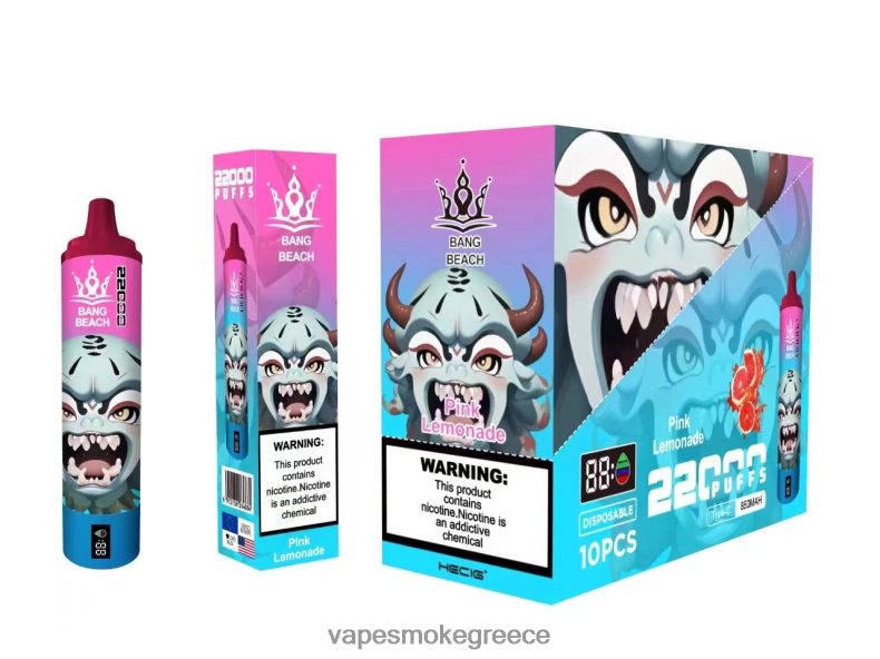 Vape Χωρισ Νικοτινη - Bang Beach Έξυπνη οθόνη 22000 ρουφηξιών ροζ λεμονάδα 44L6215