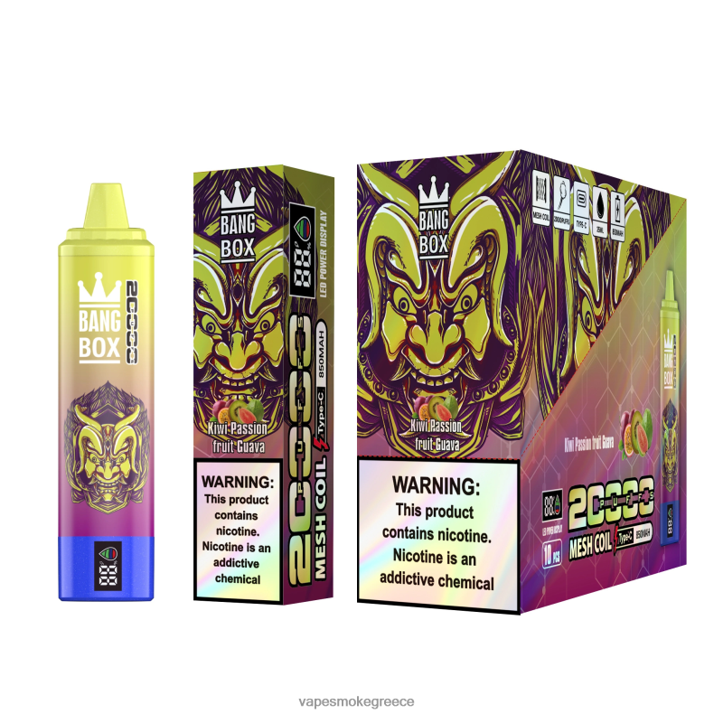 Vape Χωρισ Νικοτινη - Bang Box Έξυπνη οθόνη 20000 ρουφηξιών ακτινίδιο γκουάβα πάθους 44L6250