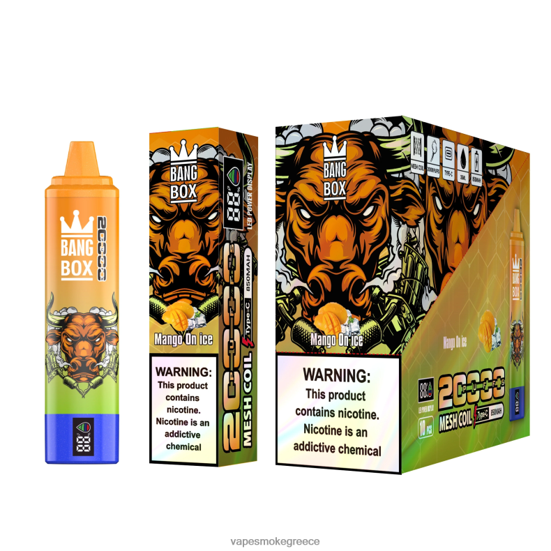 Vape Μιασ Χρησησ - Bang Box Έξυπνη οθόνη 20000 ρουφηξιών μάνγκο στον πάγο 44L6254