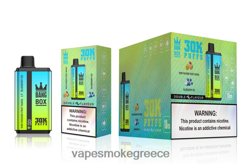 Vape Χωρισ Νικοτινη - Bang Box 30000 ρουφηξιές διπλές γεύσεις ακτινίδιο γκουάβα του πάθους και πάγος βατόμουρου 44L6265