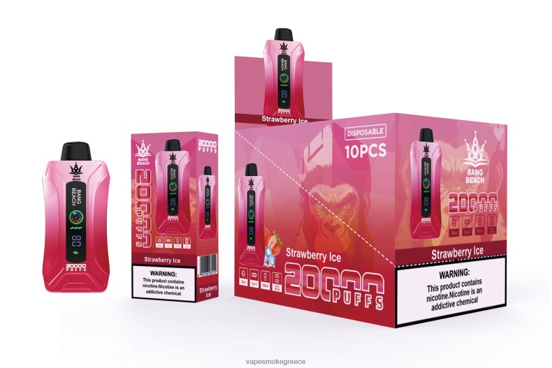 Vape Greece - Bang Beach Έξυπνη οθόνη ατμού 20000 ρουφηξιών πάγος φράουλας 44L626