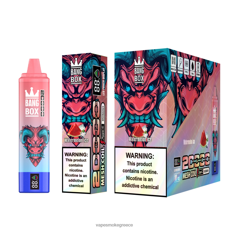 Vape Greece - Bang Box Έξυπνη οθόνη 20000 ρουφηξιών πάγος καρπούζι 44L6256