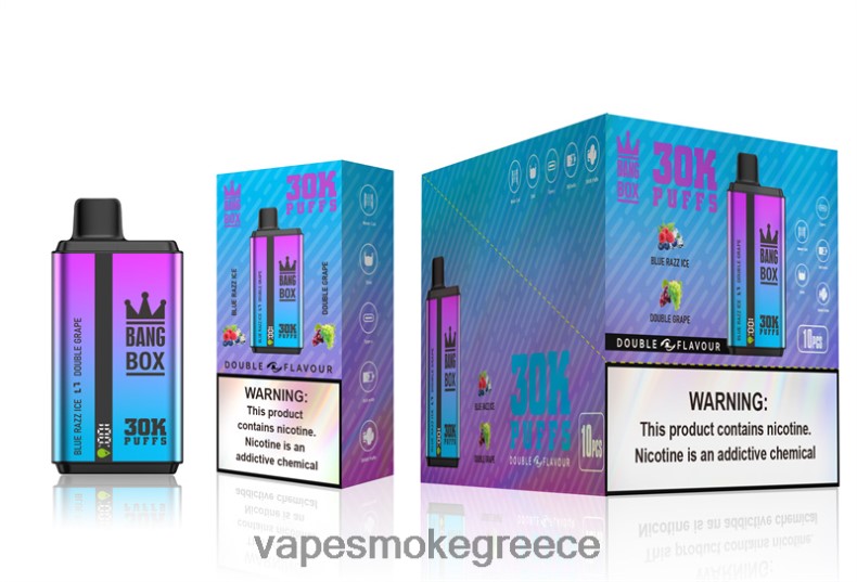Vape Smoke - Bang Box 30000 ρουφηξιές διπλές γεύσεις μπλε πάγος razz & διπλό σταφύλι 44L6272