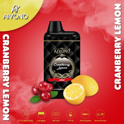 Vape Μιασ Χρησησ - Aivono AIM MAGIC 5800 κουτί τσιγάρο LPV6689 cranberry λεμόνι
