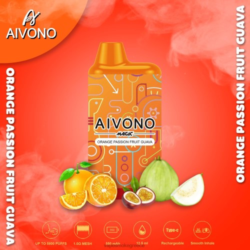Vape Χωρισ Νικοτινη - Aivono AIM MAGIC 5800 κουτί τσιγάρο LPV6690 πορτοκαλί φρούτο του πάθους γκουάβα