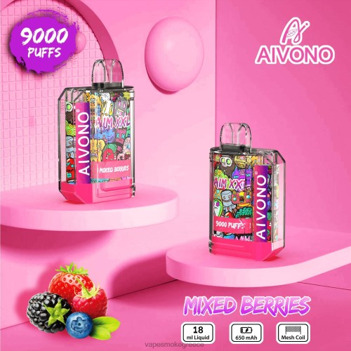 Vape Greece - Aivono AIM XXL Αυτοκόλλητο 9000 στόμα διάφανο LPV6651 ανάμεικτα μούρα