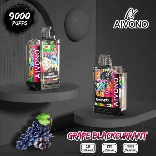 Vape Greece - Aivono AIM XXL Αυτοκόλλητο 9000 στόμα διάφανο LPV6656 σταφύλι μαύρη σταφίδα