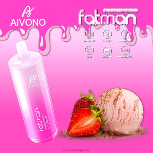 Vape Greece - Aivono FATMAN 6800 LPV6621 παγωτό φράουλα