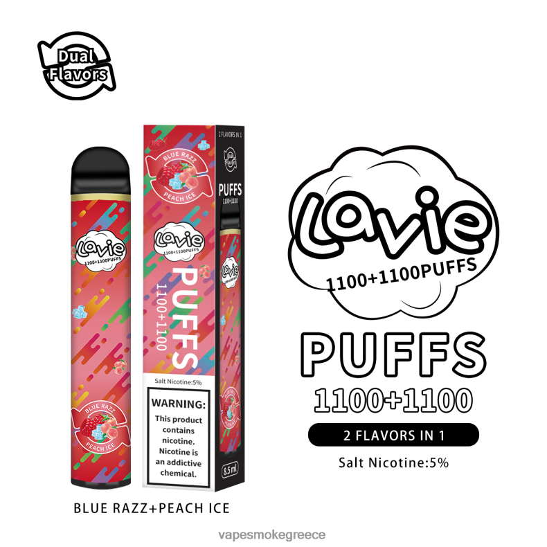 Pod System Vapes - LAVIE BAR Switch 2200 ρουφηξιές μπλε πάγος razz/ροδακινί LFFP0Z298