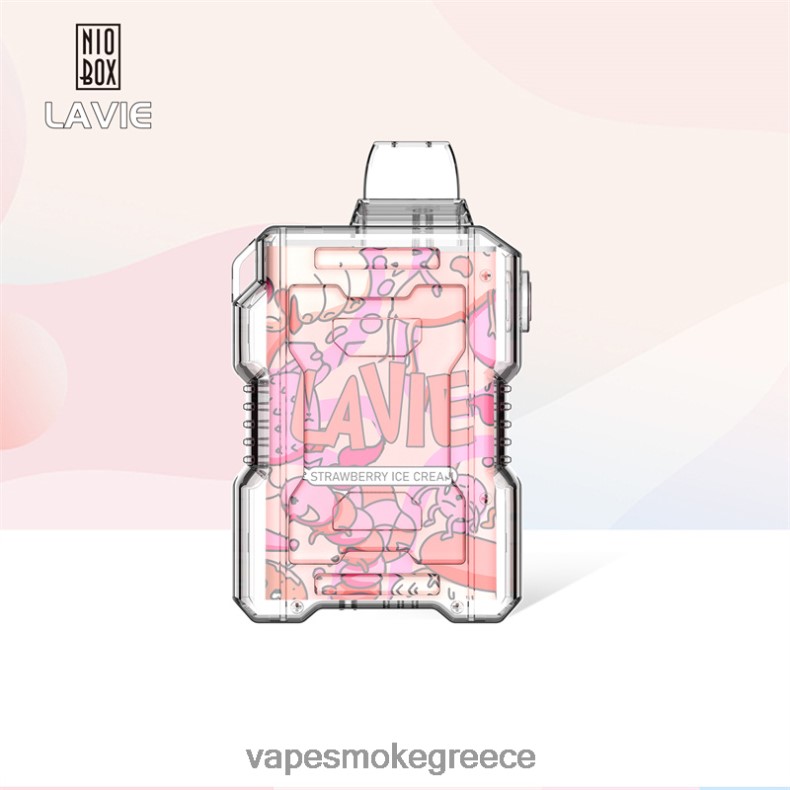 Vape Greece - LAVIE NIO BOX 9000 ρουφηξιές παγωτό φράουλα LFFP0Z196