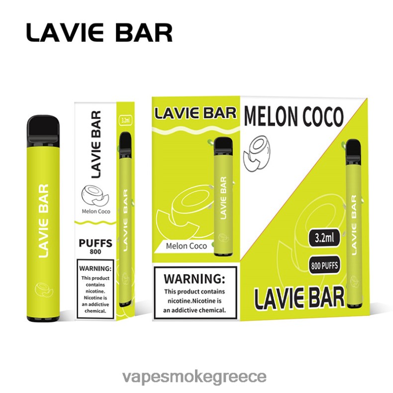 Vape Χωρισ Νικοτινη - LAVIE BAR 800 ρουφηξιές πεπόνι κοκό LFFP0Z315