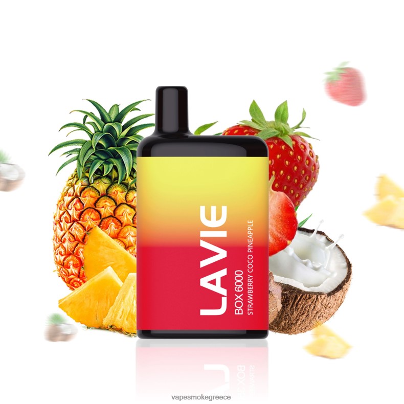 Vape Χωρισ Νικοτινη - LAVIE BOX 6000 ρουφηξιές φράουλα κοκο ανανά LFFP0Z205