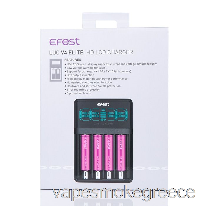 Vape Greece Efest Luc V4 Elite φορτιστής Hd Lcd