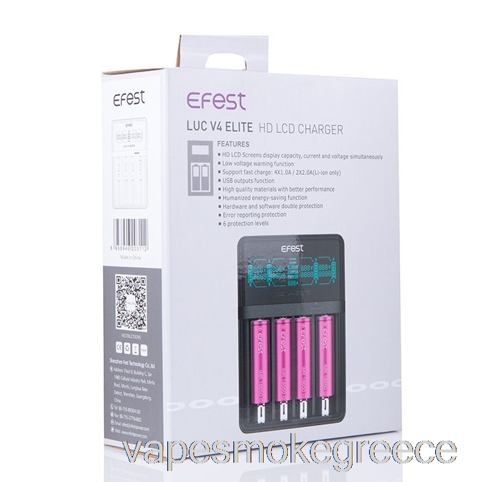 Vape Greece Efest Luc V4 Elite φορτιστής Hd Lcd
