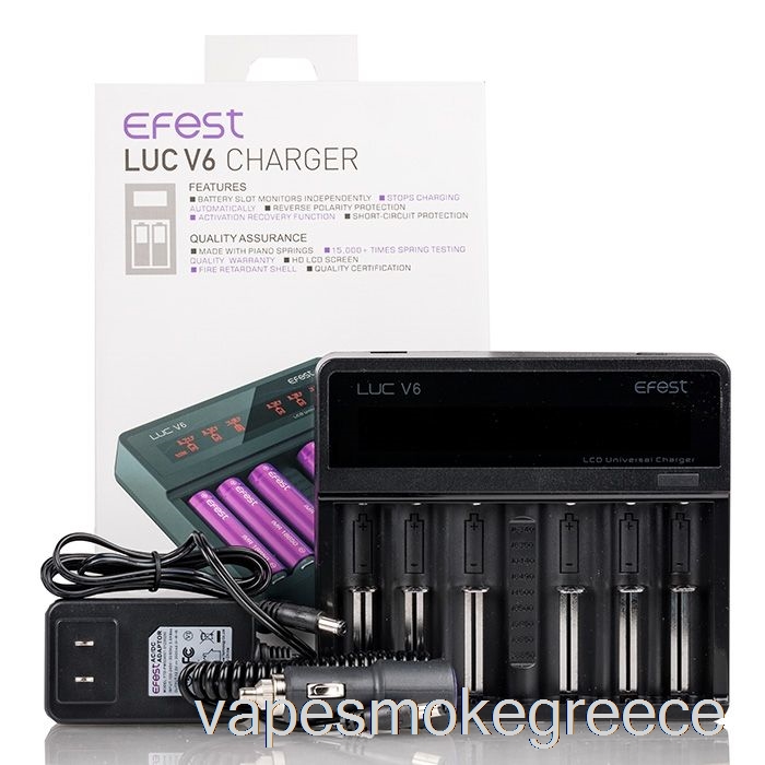 Vape Greece Efest Luc V6 6-bay Lcd γενικός φορτιστής