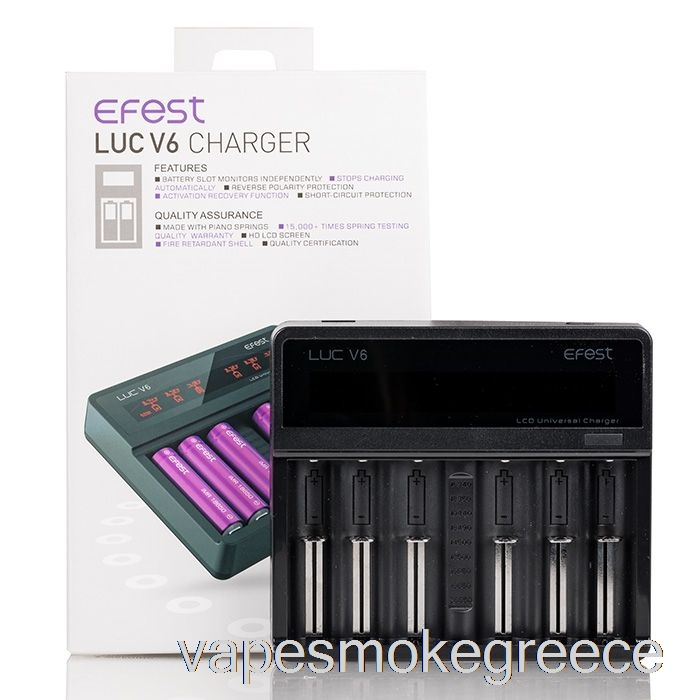 Vape Greece Efest Luc V6 6-bay Lcd γενικός φορτιστής