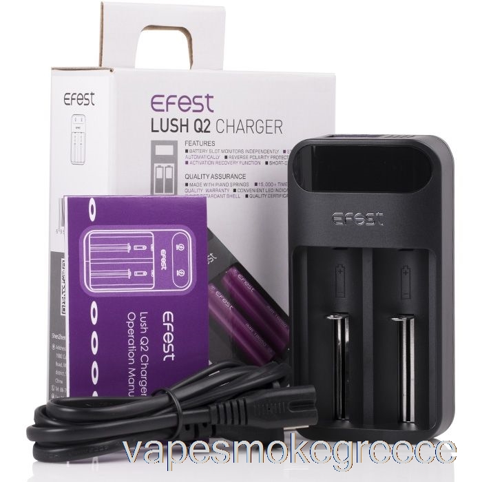 Vape Greece Efest Lush Q2 2-bay έξυπνος φορτιστής μπαταρίας Led