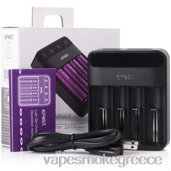 Vape Greece Efest Lush Q4 4-bay έξυπνος φορτιστής μπαταρίας Led