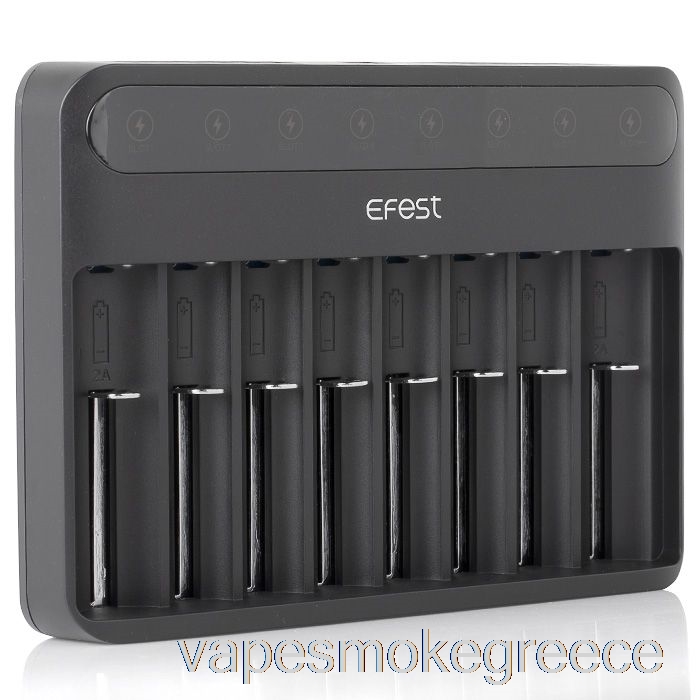 Vape Greece Efest Lush Q8 8 Bay έξυπνος φορτιστής μπαταρίας