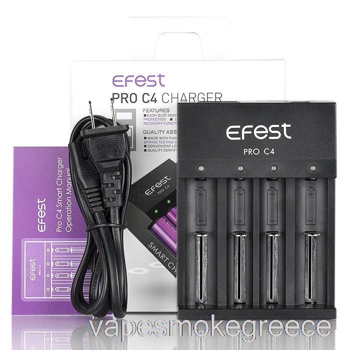έξυπνος φορτιστής μπαταρίας Vape Greece Efest Pro C4 4-bay
