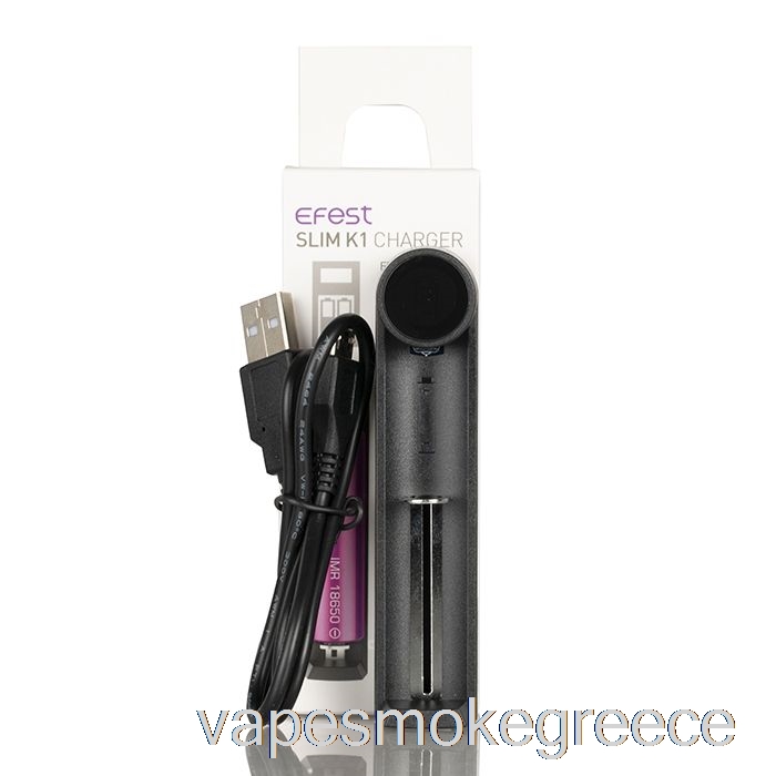 φορτιστής μπαταρίας μονής υποδοχής Vape Greece Efest Slim K1