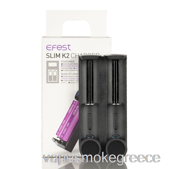 φορτιστής μπαταρίας δύο θυρίδων Vape Greece Efest Slim K2